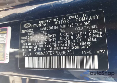 2023 Genesis Gv70 Select/Advanced/Sport Prestige from USA, damaged, VIN KMUMADTB7PU096731